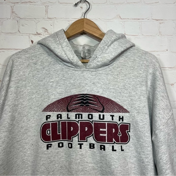 Falmouth Cape Cod Clippers Football Sweatshirt Mens XL Gray Hoodie - Picture 2 of 9